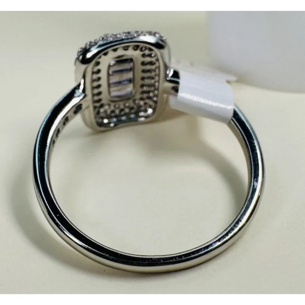 NIB Bomb Party Enchant My Dreams RG30977 Amethyst CZ Rhodium Ring Size 11